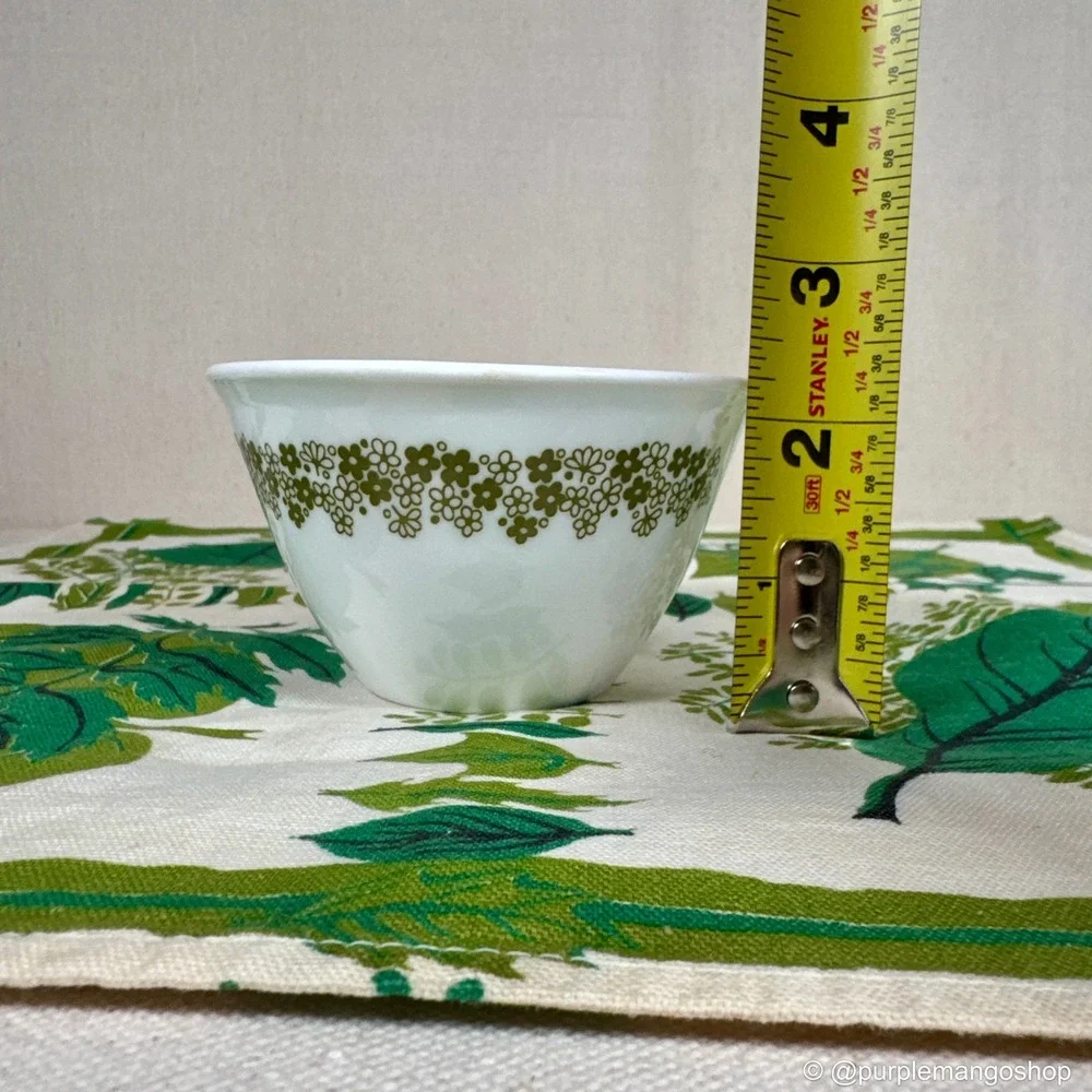 VINTAGE Corelle Spring Blossom Green Crazy Daisy Hook Handle Tea Cups | Set of 4